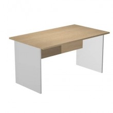 Scrivania piano rovere 120x80xH.72 cm gamba a pannello in melaminico grigio alluminio linea Presto - 004PAN/C5