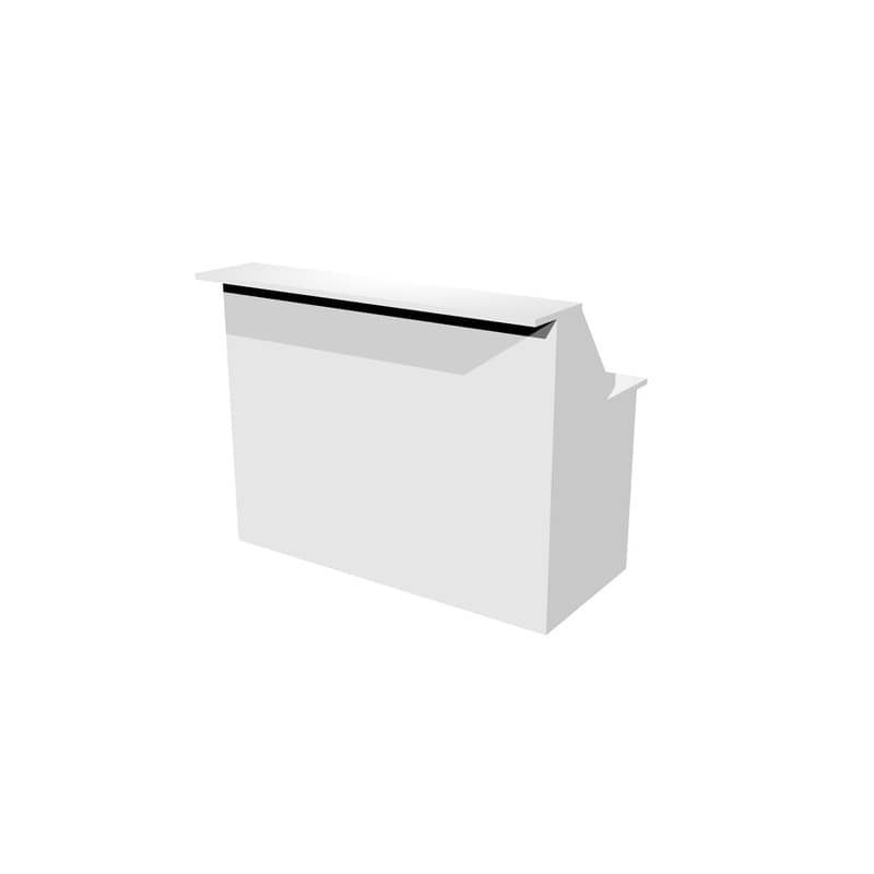 Bancone reception lineare bianco 140x76xH.117 cm in melaminico linea Presto Artexport - 2824-B14/3