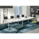 Modulo aggiuntivo per tavolo riunione Artexport  Bridge 160x120x72,5 cm gambe alluminio - piano bianco - SOL-TR-S/3-AA