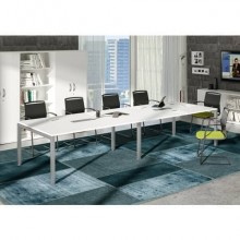 Modulo aggiuntivo per tavolo riunione Artexport  Bridge 160x120x72,5 cm gambe alluminio - piano bianco - SOL-TR-S/3-AA