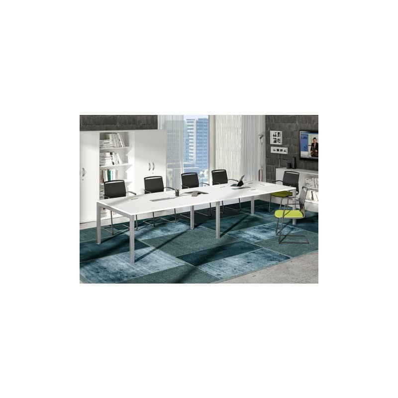 Modulo aggiuntivo per tavolo riunione Artexport  Bridge 160x120x72,5 cm gambe alluminio - piano bianco - SOL-TR-S/3-AA