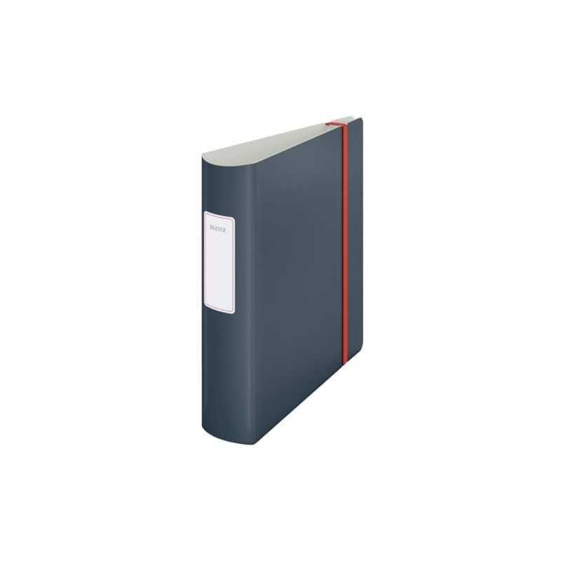 Registratore Leitz Cosy Active con meccanismo a leva 180° - A4 - dorso 8,2 cm - grigio velluto - 10380089