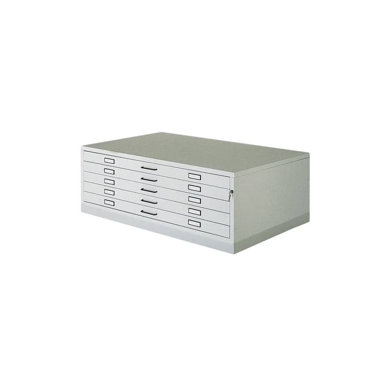 Cassettiera alta 3 cassetti supporto metallo bianco 41,5x50xH.72,2 cm  montata Blade Artexport antracite - 419MET/T-AN