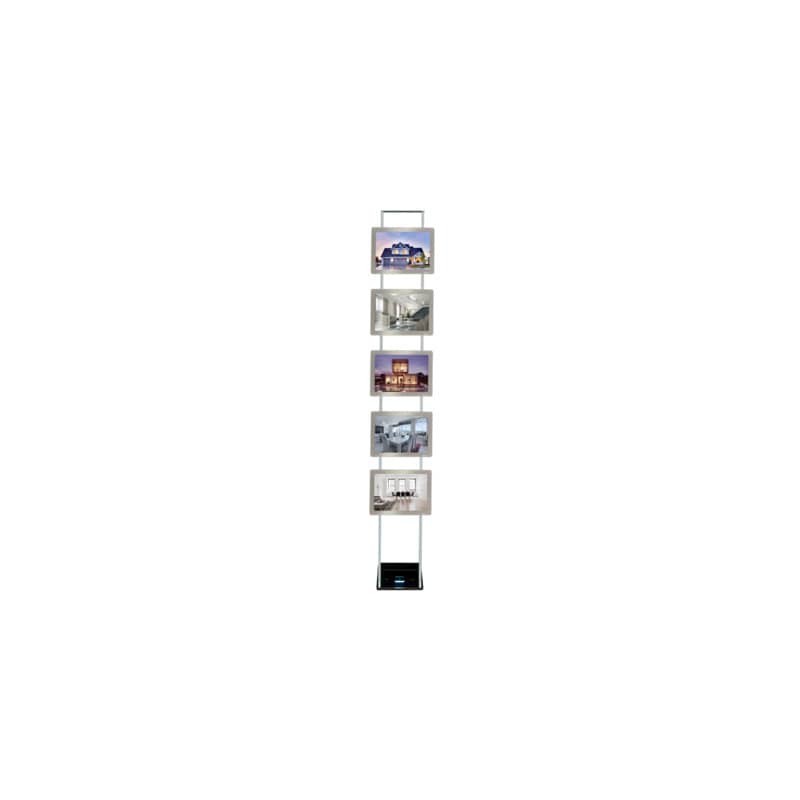 Struttura autoportante Tecnostyl Kit LEDMAG + trasformatore - 5 cornici specchiate A4 - FKIT5XA4H