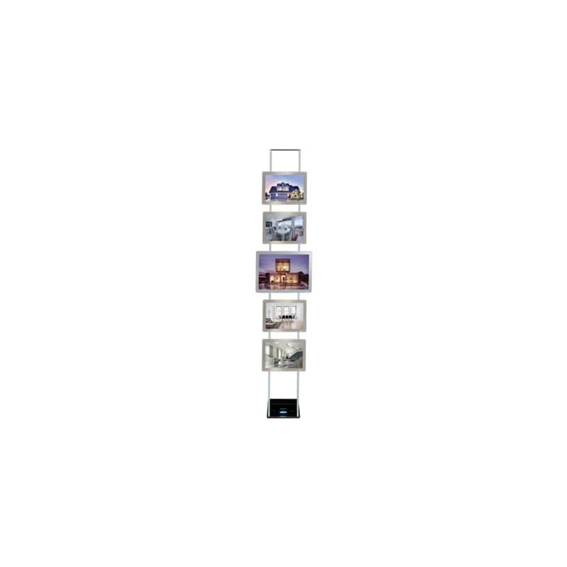 Struttura autoportante Tecnostyl Kit LEDMAG + trasformatore - 4 cornici A4 +1 A3 specchiate - FKIT4XA41XA3H