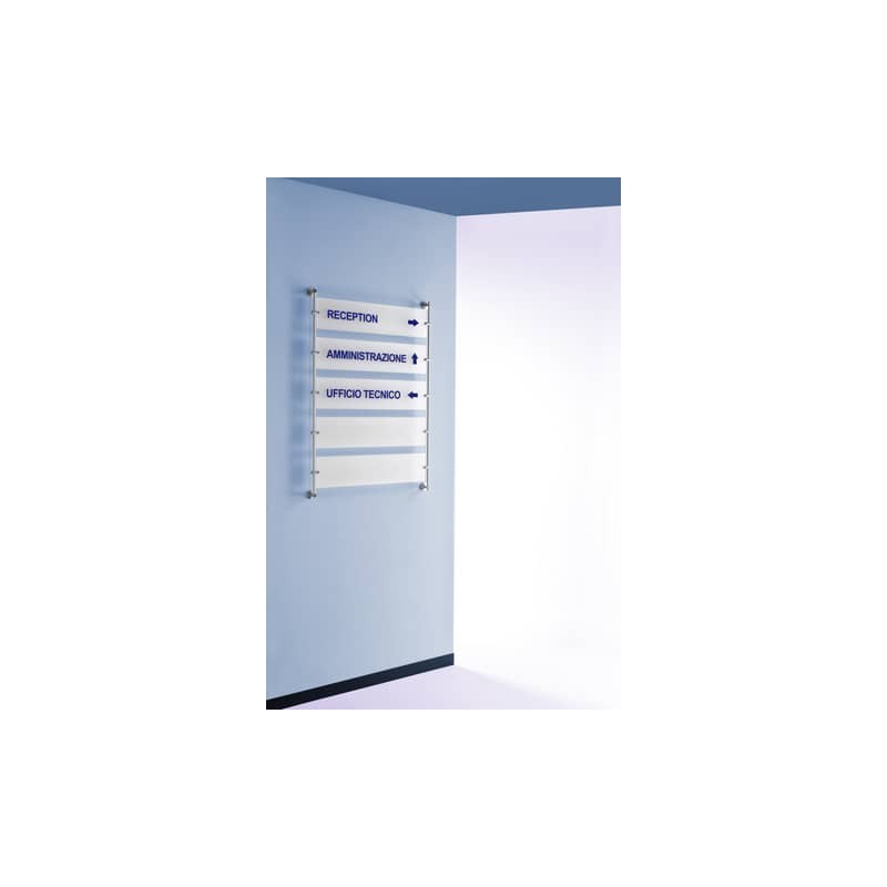 Targa a parete 60x15 cm TECNOSTYL in alluminio silver/trasparente TP002BS