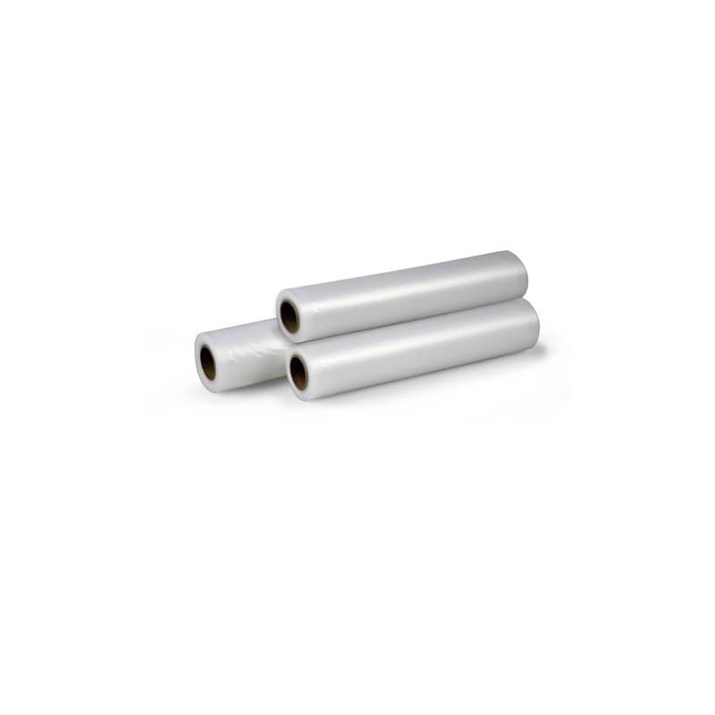 Pack di rotoli compatibili con macchina sottovuoto  Monolith - 3 rotoli 22x300 cm + 2 rotoli 28x300 cm - trasparente