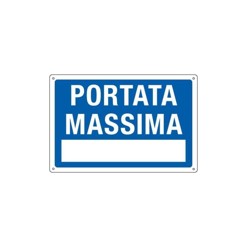 Cartello informativo 30x20 cm Cartelli Segnalatori "Portata Massima" 3101