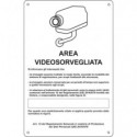 Cartello area video 20x30 cm Immagine bianca Cartelli Segnalatori "Area sottoposta a videosorveglianza" - 33328