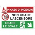 Cartello informativo 30x20 cm Cartelli Segnalatori "Non usare l'ascensore, discesa a destra" - E3537