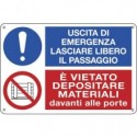 Cartello informativo 30x20 cm Cartelli Segnalatori "Uscita d'emergenza, lasciare libero il passaggio" - E3541