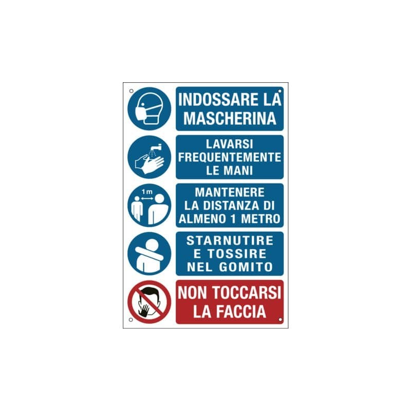Cartello informativo 20x30 cm Cartelli Segnalatori "Prescrizioni per i lavoratori per prevenire il contagio" -