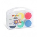 Tempera a dita Primo 100 g - valigetta 6 colori assortiti in vasetti in polipropilene - 221TD100SP