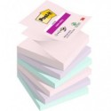 Ricariche di foglietti Post-it® Super Sticky Z-Notes Soulful - conf. 6 blocchetti da 90 ff Post-it® 76x76 mm -