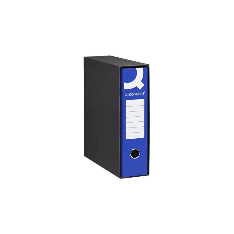 Registratore commerciale con custodia Q-Connect dorso 8 cm - 28,5x31,3 cm - blu RQ-CON-U8BL (Conf.10)