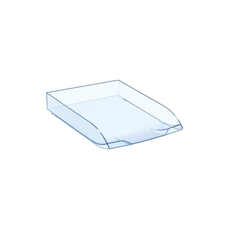 Vaschetta portacorrispondenza impilabile CEP in polistirene 27x37x6,1 cm con piedini antiscivolo ice blu 1014720741
