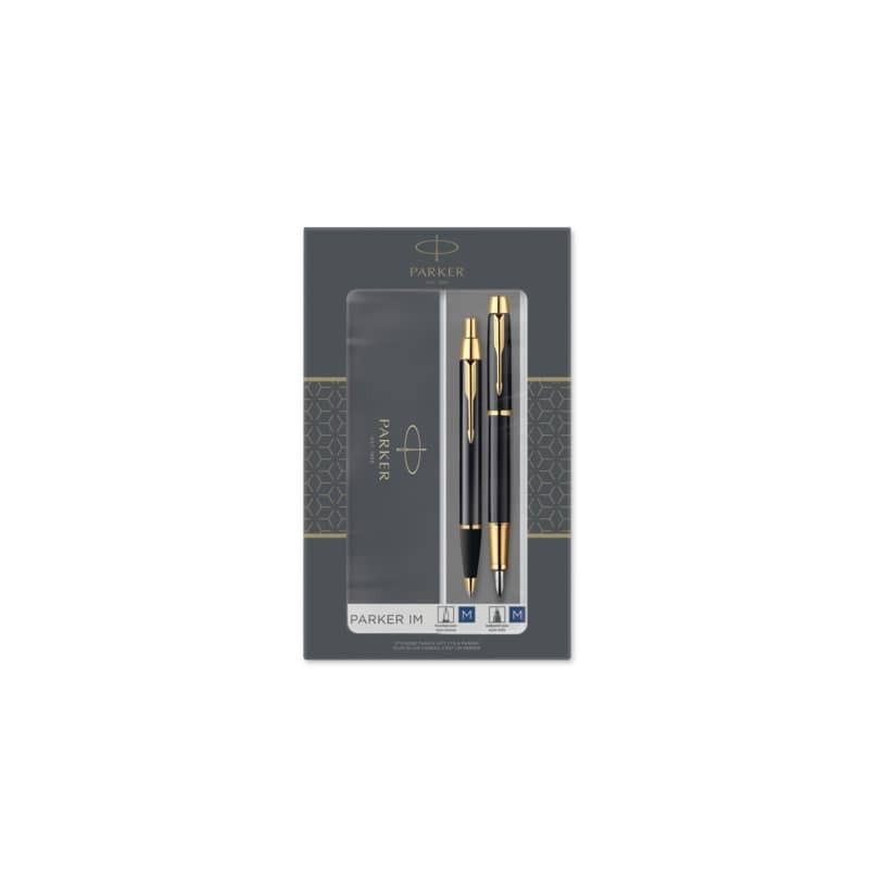 Gift set Duo Parker - Penna a sfera IM Black GT + Stilografica M nero/oro 2093216