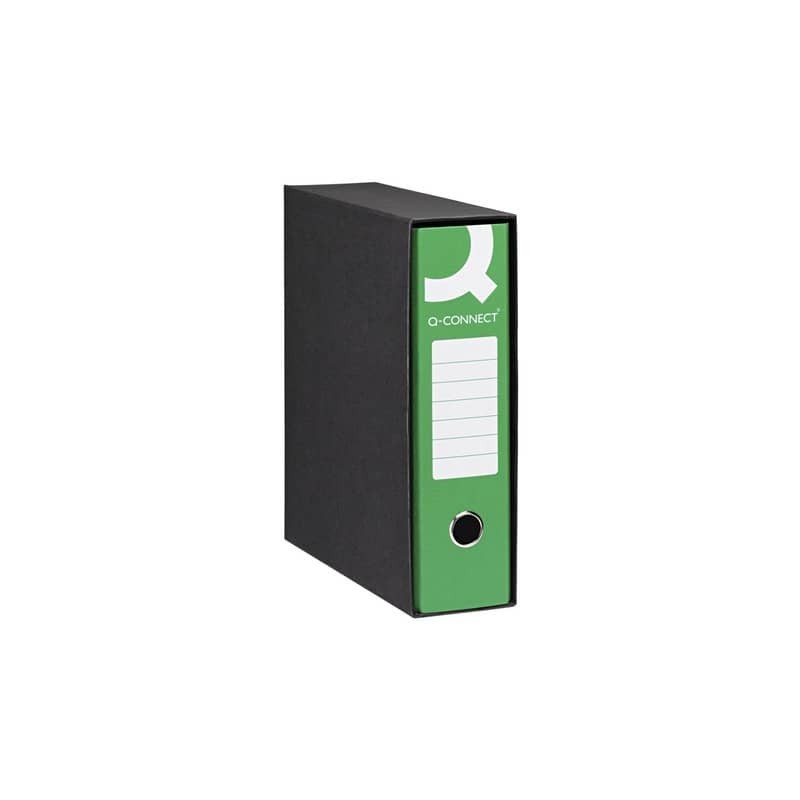 Registratore protocollo con custodia Q-Connect dorso 8 cm - 28,5x34,3 cm - verde scuro - RQ-CON-P8VE (Conf.10)