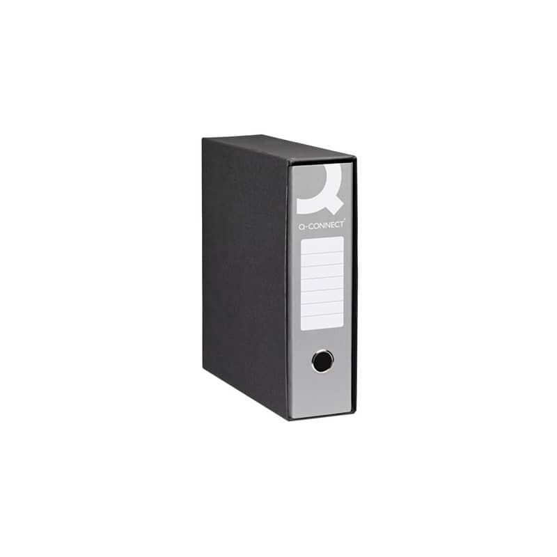 Registratore protocollo con custodia Q-Connect dorso 8 cm - 28,5x34,3 cm - grigio RQ-CON-P8GR (Conf.10)
