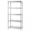 Scaffale cinque ripiani d'acciaio cromato Serena Group Archimede 90x60xH.200 cm - 5X609020