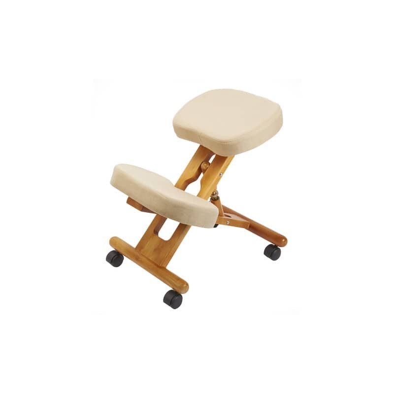 Sgabello ergonomico Serena Group Minneapolis in legno massello ecrù - regolabile - F2902