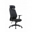Poltrona presidenziale con braccioli e poggiatesta Tampa rivestita in rete tecnica 62x63xH:117/126cm Serena Group