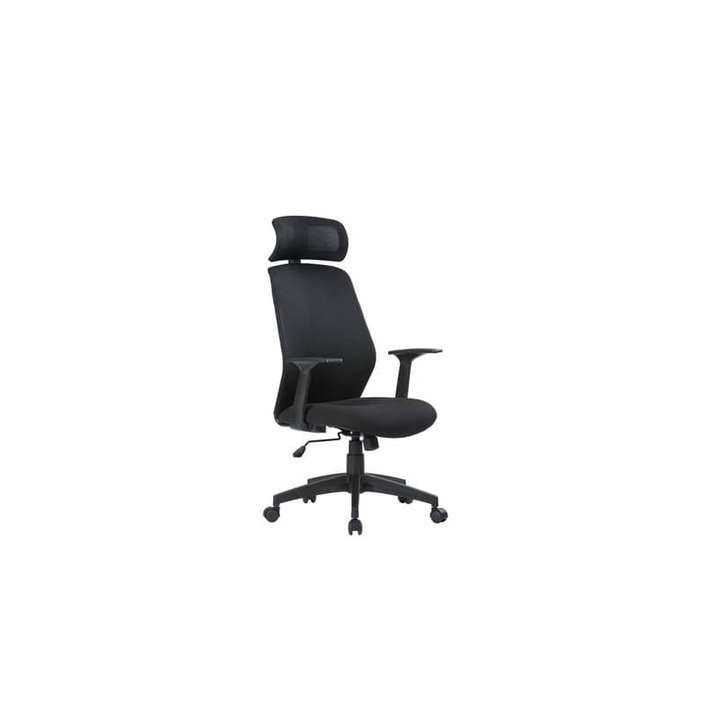 Poltrona presidenziale con braccioli e poggiatesta Tampa rivestita in rete tecnica 62x63xH:117/126cm Serena Group