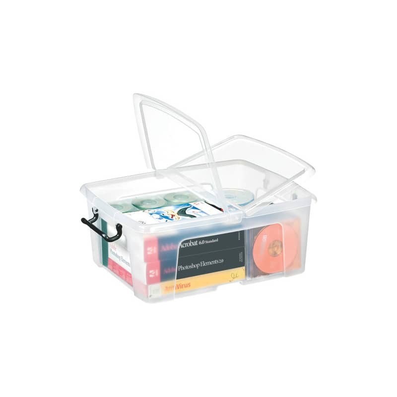 Contenitore con doppio coperchio in ppl 24 L Strata riciclabile impilabile trasparente - 2006730110