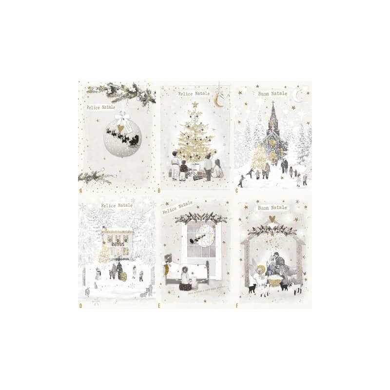 Biglietti augurali Natalizi "Buon/Felice Natale" 12x18 cm - conf.6 pezzi Biembi B4P232C61