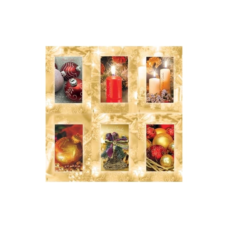 Biglietti augurali Natalizi con oggetti Natale - 12x18 cm - conf. 6 soggetti assortiti Biembi - BBF202D80