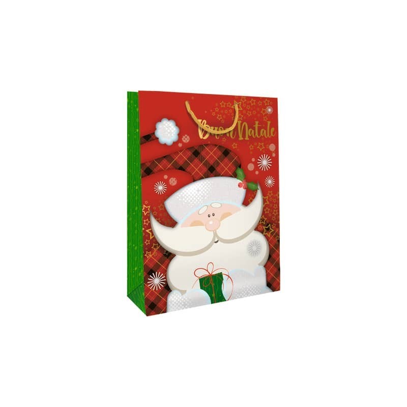 Shopper Natalizia Premium "Babbo Natale" Biembi 25,5x32,5x13,5 cm - conf. 6 pezzi BXS202P10C