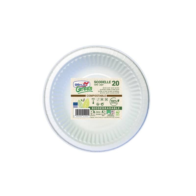 Scodelle carta Fluted Bio-Coated conf. 20 pz Dopla Green 450 ml 32420