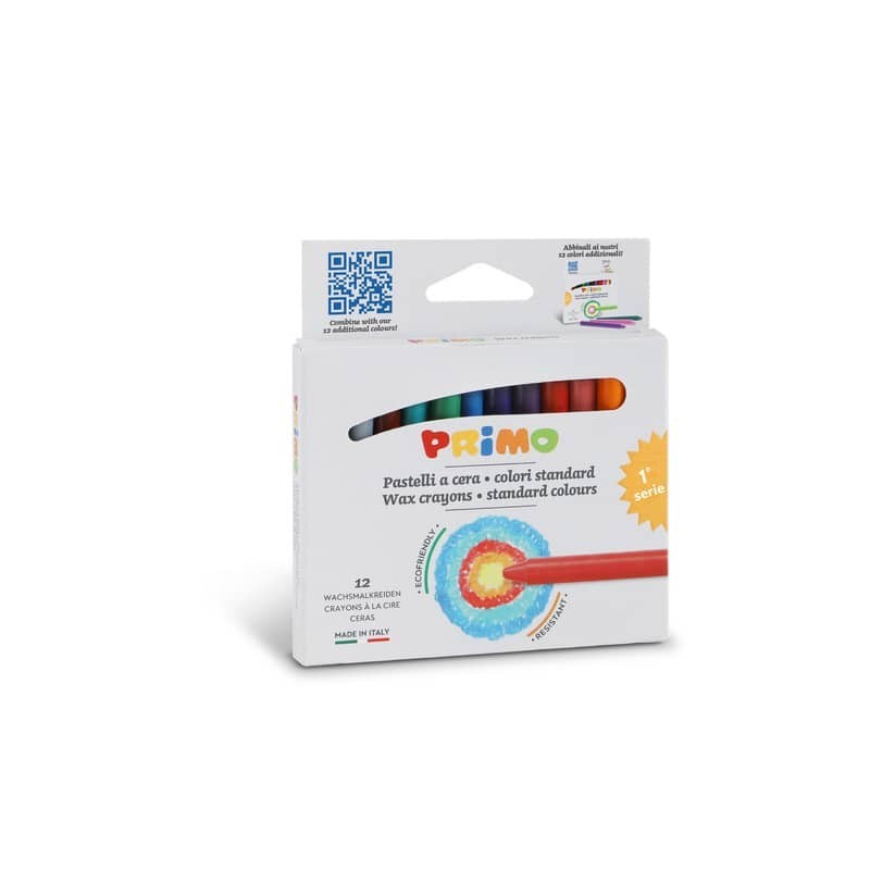Pastelli a cera alta resistenza confezione 12 colori Primo assortiti 0501PC12E