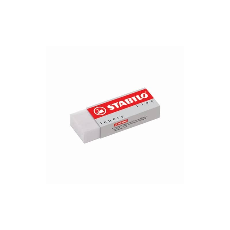 Gomma bianca Stabilo Legacy senza PVC - 22x11x62 mm - Conf. 20 pezzi - 1186/20