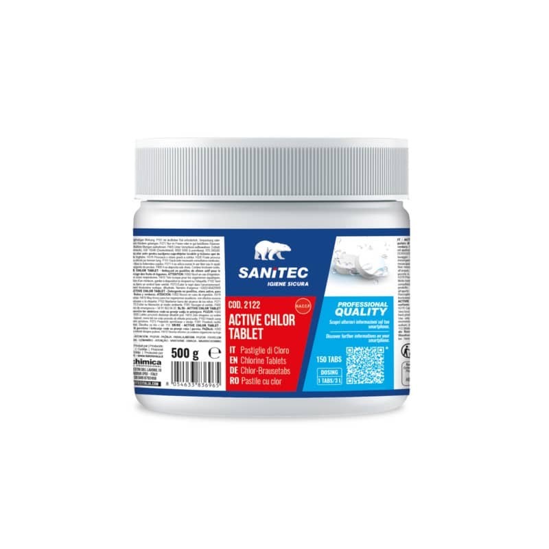 Detergente in pastiglie al cloro attivo Active Chlor Tablet Sanitec 500 g 2122
