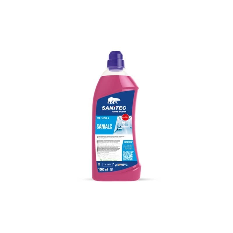 Detergente alcolico solventato asciugarapido Sanitec Sanialc con floralcool e antibatterico - 1000 ml