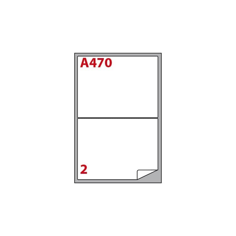 Etichette bianche Copiatabu A470 Laser/Inkjet - 2 et./foglio - conf. 100 fogli Markin 199,6x143,5 mm - X210A470