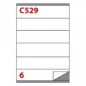 Etichette bianche Copiatabu C529 laser/inkjet - 6 et./foglio - conf. 100 fogli Markin 210x48 mm - X210C529