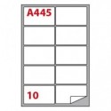 Etichette bianche Copiatabu A445 laser/inkjet - 10 et./foglio - conf. 100 fogli Markin 99,1x57 mm - X210A445