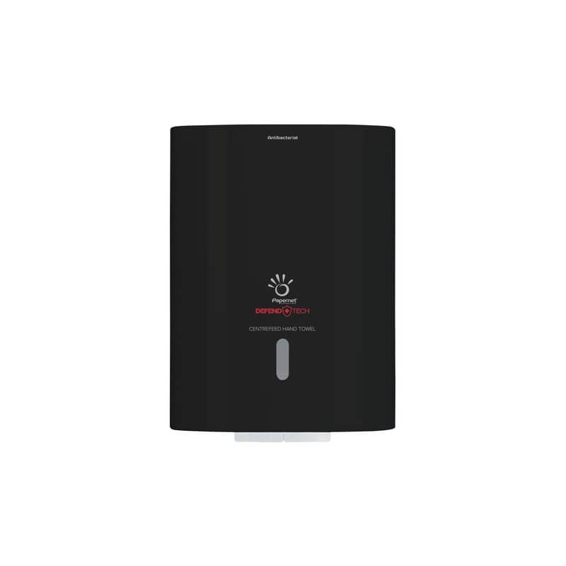 Dispenser Centerfeed per asciugamani antibatterico a sfilo centrale - 30x22,5x22,5 cm Papernet nero - 417208