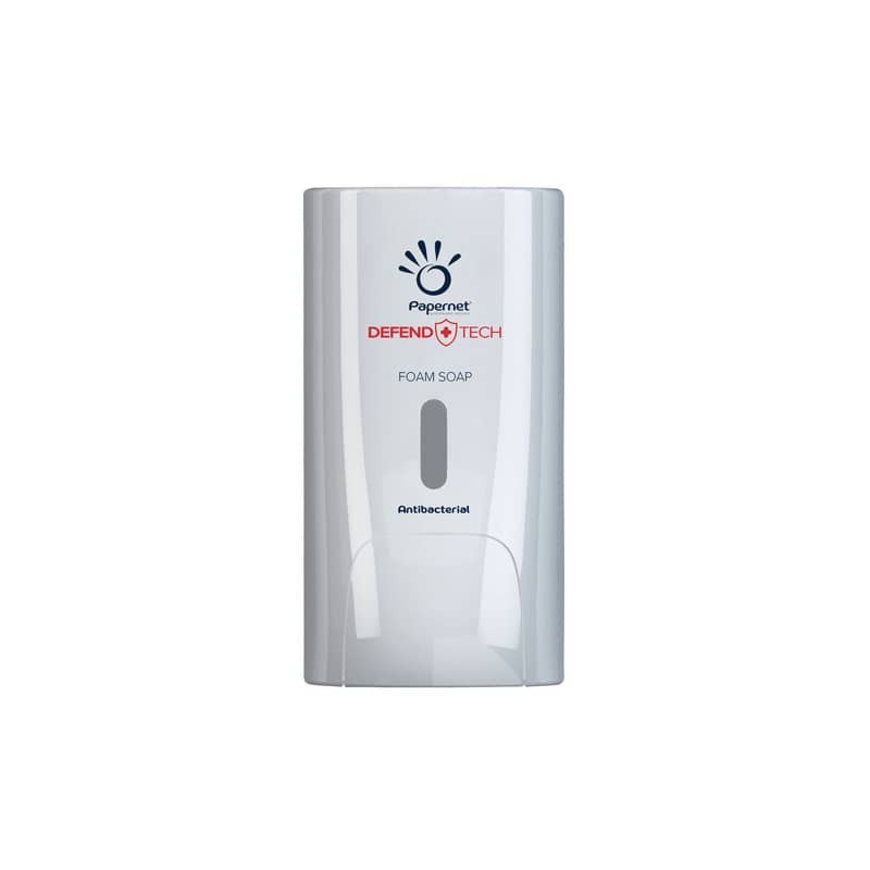 Dispenser antibatterico per sapone in schiuma Papernet Defend Tech bianco 22 x 11,6 x 13,9 cm - capacità 0,5 L - 416150