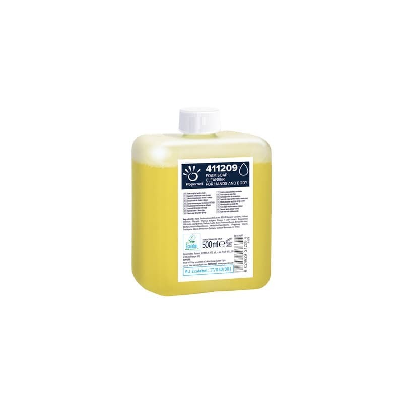 Cartuccia di sapone in schiuma per dispenser antibatterico No Touch Papernet 500 ml - 411209