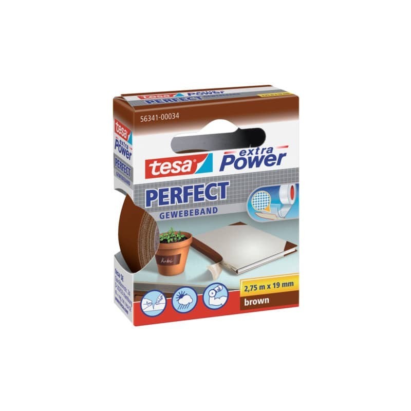 Nastro in tela plastificato XP Perfect 19 mm x 2,75 m Tesa marrone 56341-00034-03