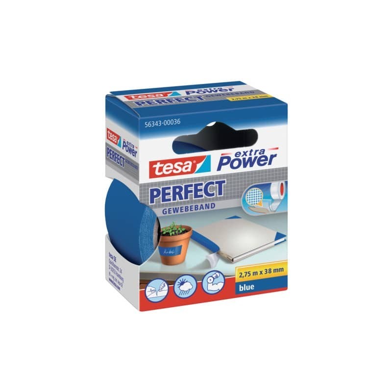 Nastro in tela plastificato XP Perfect 38 mm x 2,75 m Tesa blu 56343-00036-03