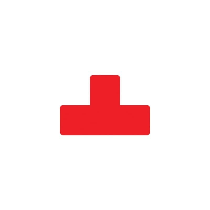 Sticker per pavimenti a T - 15x5 cm - Tarifold rosso conf. 10 pz - B197303