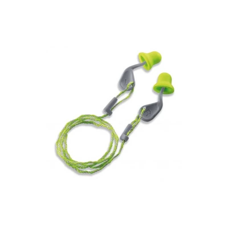 Tappi auricolari monouso xact-fit con cavità per pollice Uvex - lime Conf 50 paia - 2124001