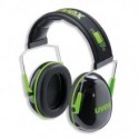 Cuffia antirumore Uvex K1 peso ultraleggero 180 g regolabile in lunghezza nero/verde - 2600001