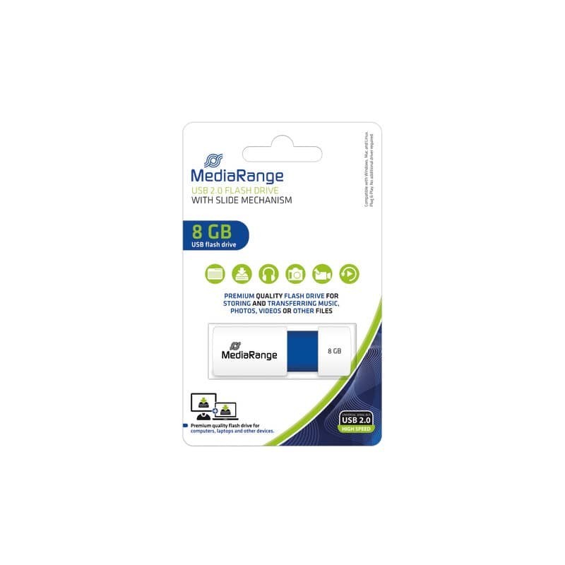 Chiavetta USB 2.0 - 8 Gb Media Range blu  MR971