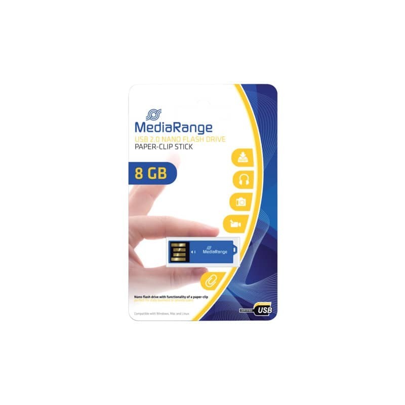 Chiavetta USB 2.0 nano - 8 Gb Media Range blu MR975