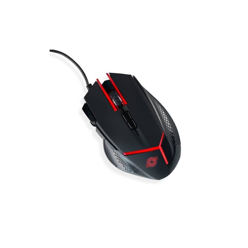 Mouse ottico con cavo da gaming 9 pulsanti - retroilluminazione rossa Media Range nero - MRGS200